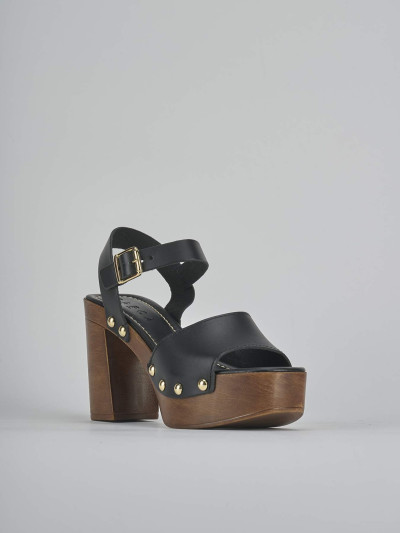 Sandali tacco 10cm pelle nero