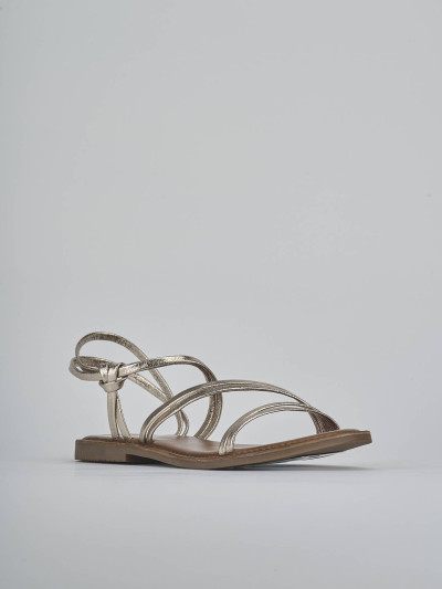 Sandali tacco 1cm pelle oro