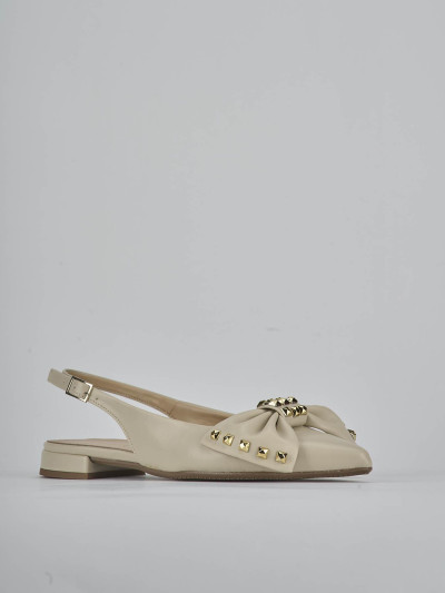 Ballerine tacco 2cm pelle beige