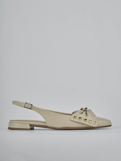 Ballerine tacco 2cm pelle beige