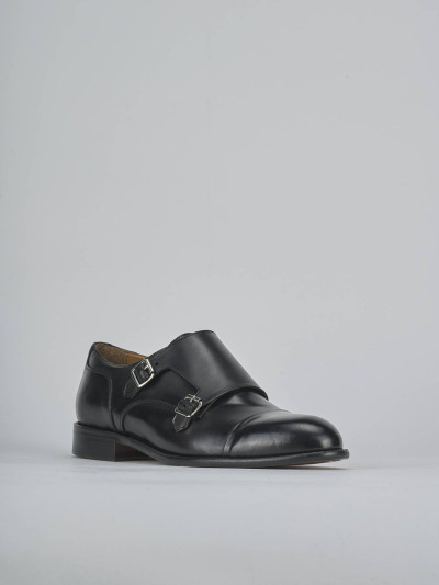 Stringate tacco 1cm pelle nero