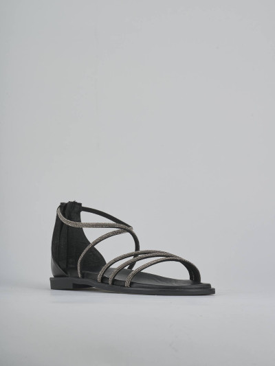 Sandali tacco 1cm pelle nero