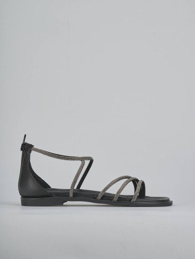 Sandali tacco 1cm pelle nero