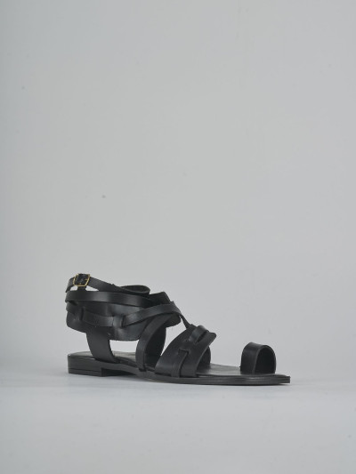 Sandali tacco 1cm pelle nero