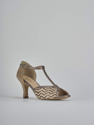 Sandali tacco 7cm pelle bronzo