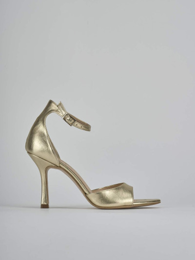 Sandali tacco 9cm pelle oro