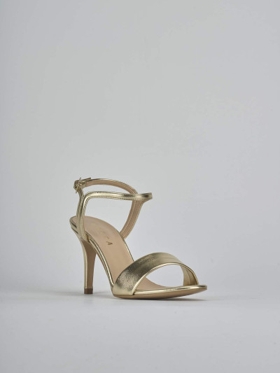 Sandali tacco 7cm pelle oro