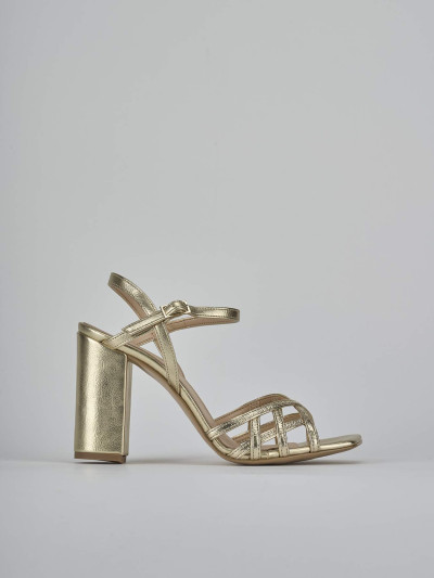 Sandali tacco 9cm pelle oro