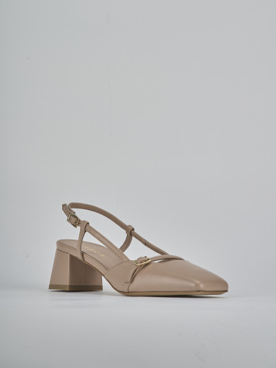 Décolleté e slingback tacco 5cm pelle rosa