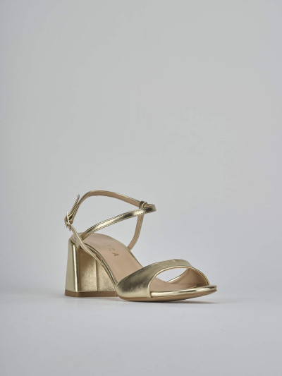 Sandali tacco 9cm pelle oro