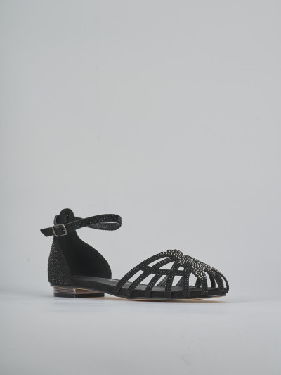 Sandali tacco 2cm cam. sosten nero
