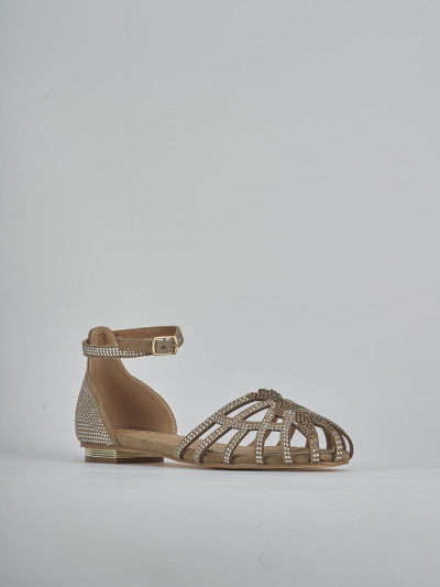 Sandali tacco 2cm cam. sosten beige