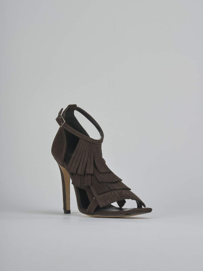 Sandali tacco 10cm camoscio testa