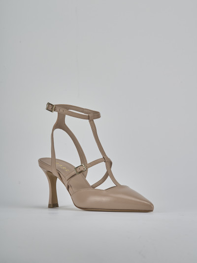 Décolleté e slingback tacco 8cm pelle rosa