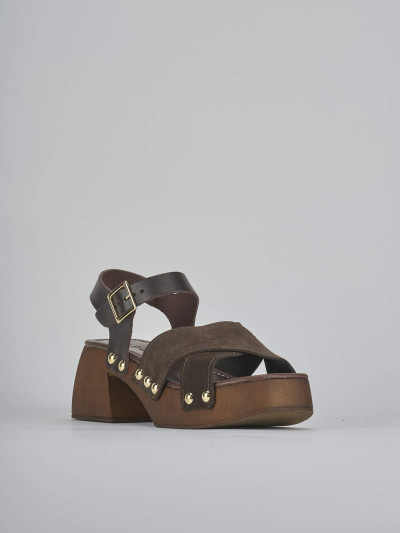Sandali tacco 7cm camoscio testa