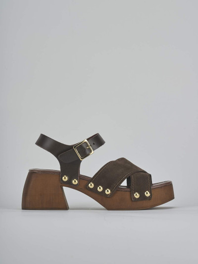 Sandali tacco 7cm camoscio testa
