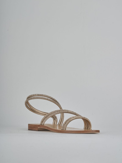 Sandali tacco 1cm pelle rosa