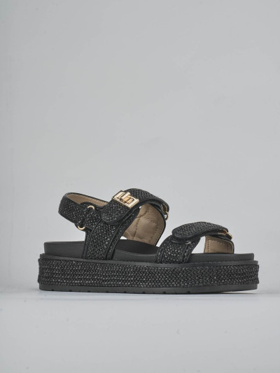 Sandali tacco 1cm pelle nero