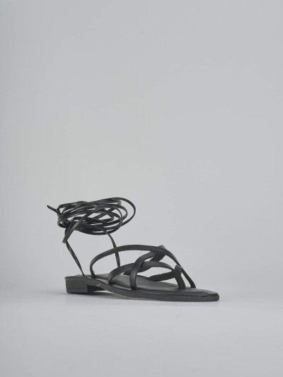 Sandali tacco 1cm pelle nero