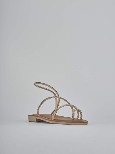 Sandalo tacco 1 cm rosa pelle