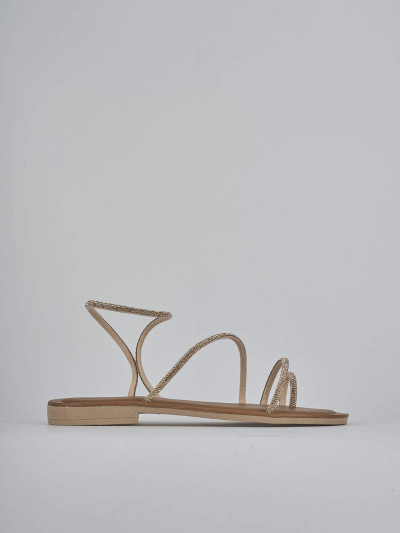 Sandalo tacco 1 cm rosa pelle