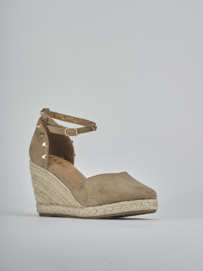 Espadrillas tacco 9cm cam. sosten beige