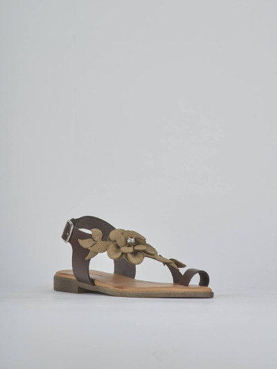 Sandali tacco 1cm pelle beige