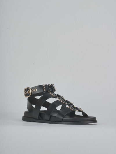 Sandali tacco 1cm pelle nero