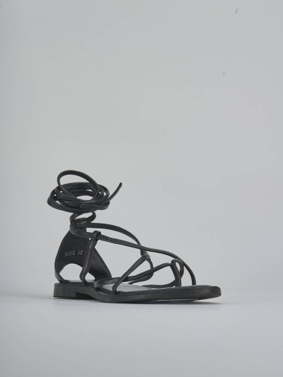 Sandali tacco 1cm pelle nero