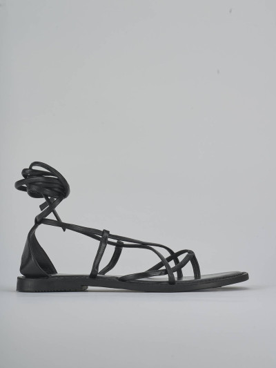 Sandali tacco 1cm pelle nero