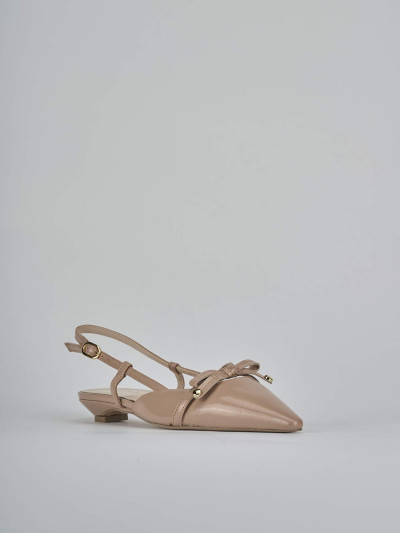 Ballerine tacco 2cm vernice marrone
