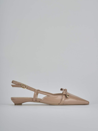 Ballerine tacco 2cm vernice marrone