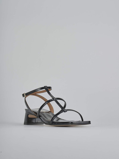 Sandali tacco 4cm pelle nero