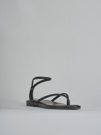 Sandali tacco 1cm pelle nero