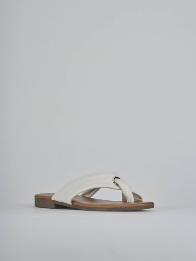 Ciabatte tacco 1cm pelle bianco