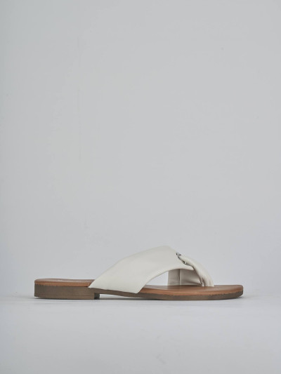 Ciabatte tacco 1cm pelle bianco