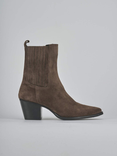 Stivaletti tacco 7cm camoscio testa