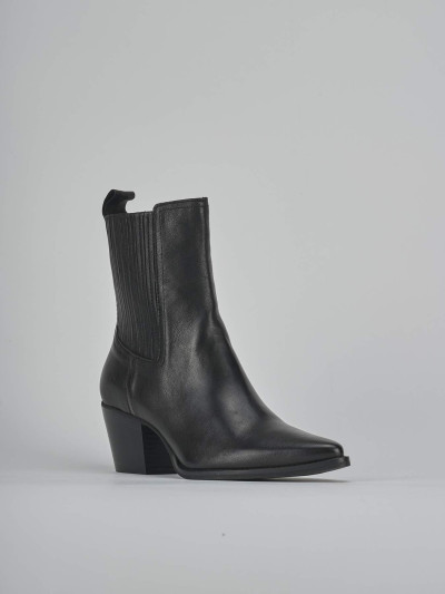 Stivaletti tacco 7cm pelle nero