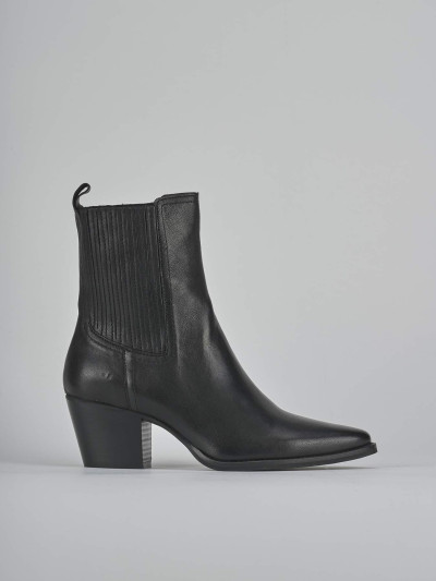 Stivaletti tacco 7cm pelle nero