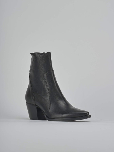 Stivaletti tacco 7cm pelle nero