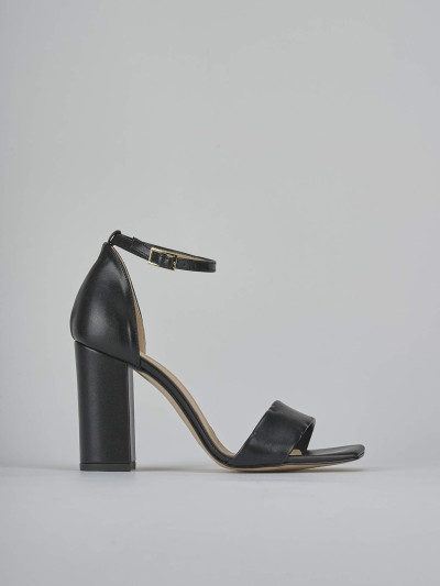 Sandali tacco 9cm pelle nero
