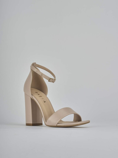 Sandali tacco 9cm pelle beige