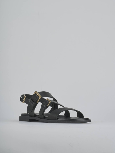 Sandali tacco 1cm pelle nero