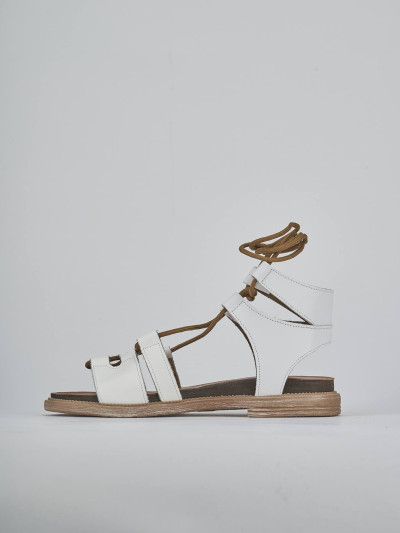 Sandali tacco 1cm pelle bianco