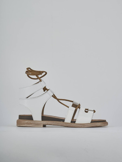 Sandali tacco 1cm pelle bianco
