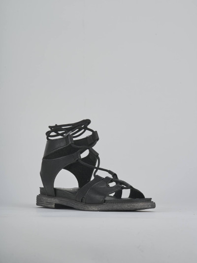 Sandali tacco 1cm pelle nero