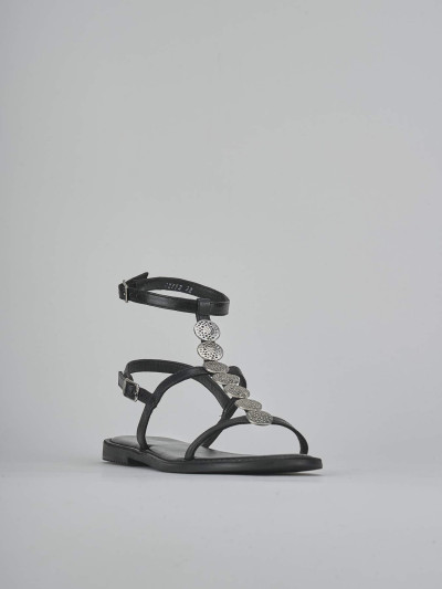 Sandali tacco 1cm pelle nero