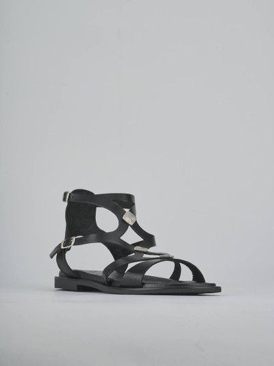 Sandali tacco 1cm pelle nero