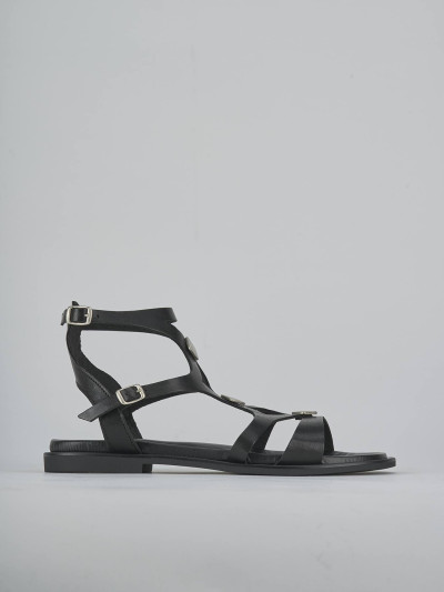 Sandali tacco 1cm pelle nero