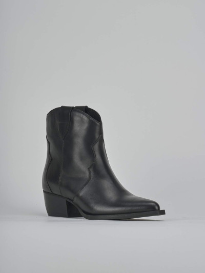 Stivaletti tacco 5cm pelle nero